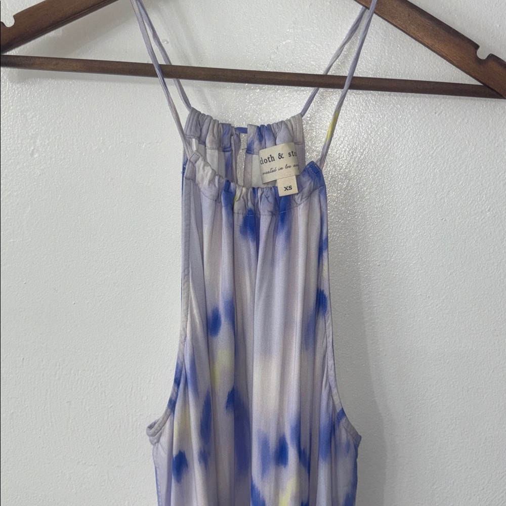 Cloth & Stone Anthropologie Watercolor Maxi Dress Long Length Summer Girly XS - Picture 5 of 7